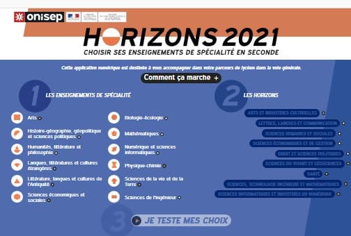 Orientation : Choisir ses spécialités avec Horizons 20121