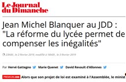 Blanquer défend sa réforme du lycée