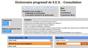 SES : Le dictionnaire progressif des SES mis à jour