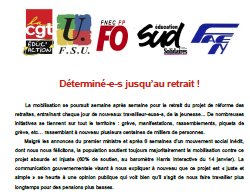 Retraites : L’intersyndicale éducation donne rendez-vous le 24 janvier