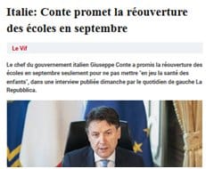 L’Italie repousse la réouverture des écoles en septembre