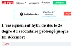 En Belgique, l’enseignement devient hybride dès la 4ème