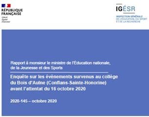 Le rapport sur l’assassinat de S Paty couvre l’administration