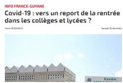 Guyane : La rentrée reportée ?