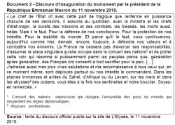 Brevet : E Macron dans un sujet d’histoire