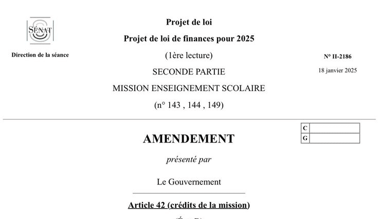 Budget éducation : le Sénat rejette l’amendement du gouvernement de baisse de 52 millions d’euros